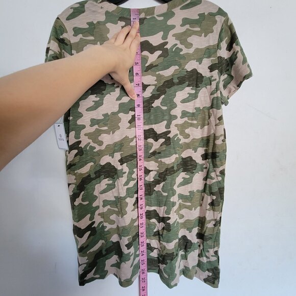 NEW Nordstrom Susina Army Green Military Camo Cotton Short Sleeve Tee Shirt Sm - Picture 9 of 14